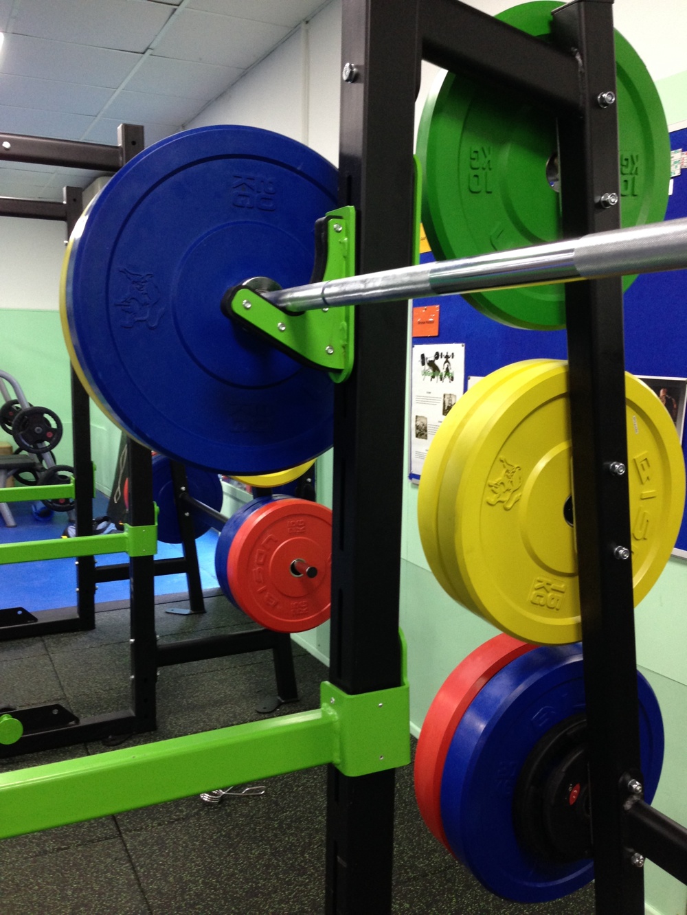We got some pretty new squat racks in the gym in time for my PB attempt. Nice, eh?